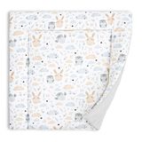 Wickelmatje katoen 75x72 cm - Zacht en wasbaar verschoningsmatje voor baby's, stof voor commode of wasmachine, Oeko-Tex Uilen