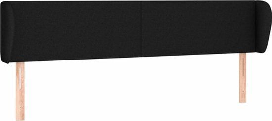 vidaXL Hoofdbord met randen 183x23x78/88 cm stof zwart