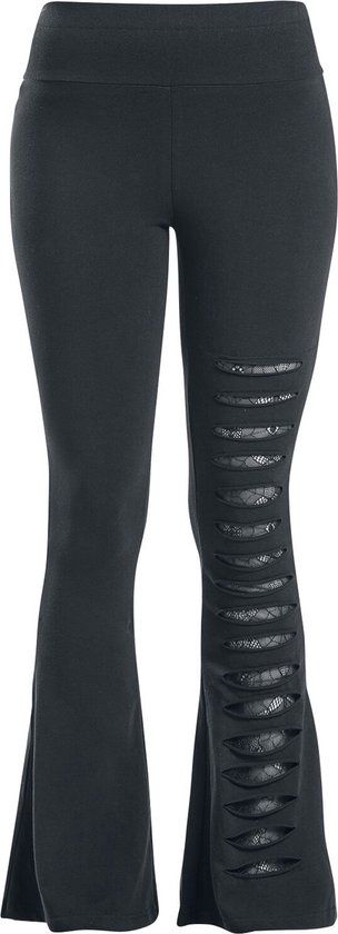 Gothicana by EMP Gothicana Zwarte legging met flare en cut-outs - Dames - L