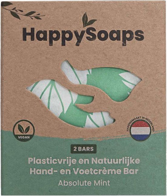HappySoaps Hand- en Voetcrème Bar Absolute Mint - 40g
