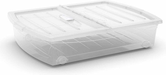 Kis Spinning Box XL - Opbergbox met wielen - 56L - Transparant
