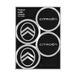 Citroen Sticker voor wieldoppen, officieel logo 4, 48 mm, zwart