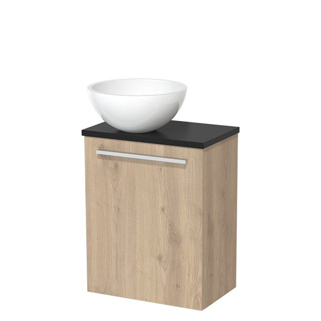Maxaro Modulo Toiletmeubel - Lichtbruin Eiken - 41 cm - Mat Zwart
