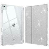 Fintie Hybride hoes voor iPad Air 13 inch (M3) 2025, (M2) 2024 met penhouder - stootvaste beschermhoes met transparante harde schaal op de achterkant van de iPad Air 13 inch, glitter zilver