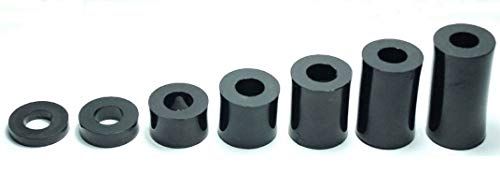 10 x Plastic Housing M5, Black, 4mm Thick, 30mm Long, 5mm ID, 10mm OD, for Round Screws (L=20mm)