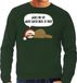 Bellatio Decorations Luiaard Kerst sweater / Kerst trui Wake me up when christmas is over groen voor heren - Kerstkleding / Christmas outfit L