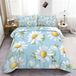 Linge de lit vintage motif plantes 220 cm x 240 cm avec 2 taies d'oreiller