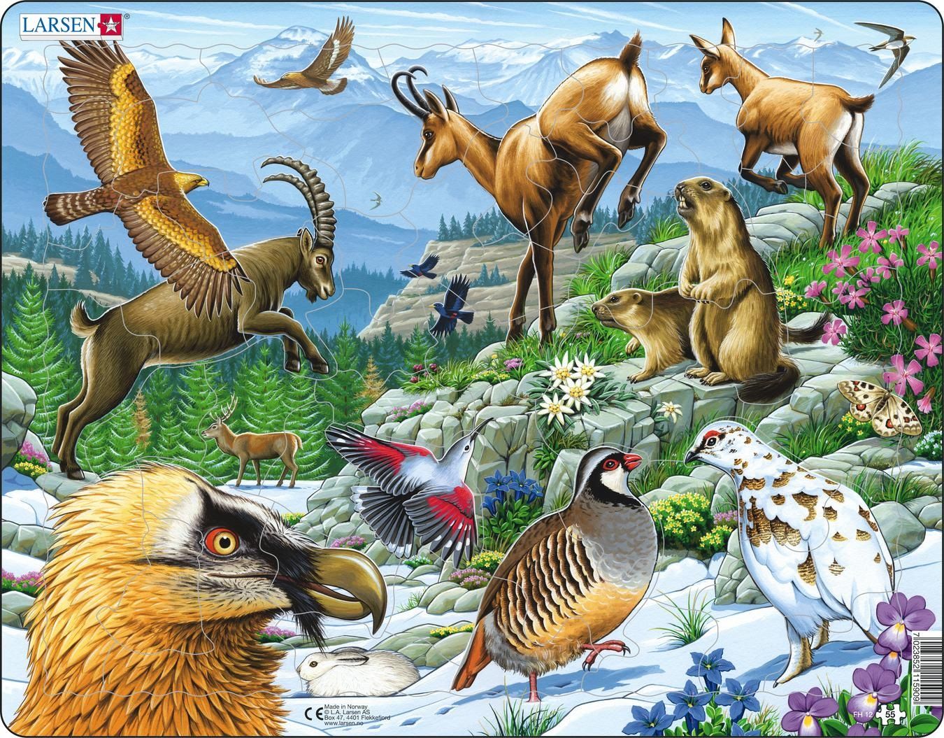 Larsen Maxi Dieren Alpen Puzzel - 55 stukjes - 3+ jaar