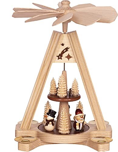 Saico Kerstpiramide, hout, natuur, 24 cm