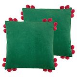 Furn. Hoola Pom-Pom Polyester Gevuld Kussen - Twin Pack