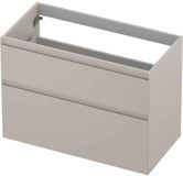 INK - Onderkast 2 Laden Greeploos Gelakt 45gr A-symmetrisch - 900x450x650 Mm - Mat Kasjmier Grijs