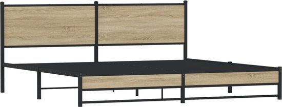 vidaXL Bedframe Metaal Sonoma Eiken 193x203 cm