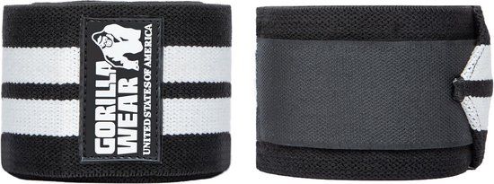 Gorilla Wear Knee Wraps - Black/White - 250CM - Medium/Large