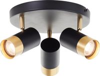 Brilliant Vigolo Plafondspot GU10 3x5W 3000K Zwart Goud