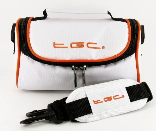 TGC ® Camera Case voor General Imaging X2600 met schouderriem en draaggreep, Koel Wit & Warm Oranje