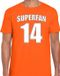 Bellatio Decorations Shoppartners Bv Oranje t-shirt voor heren - Superfan nummer 14 - Nederland supporter - EK/ WK shirt / outfit XL