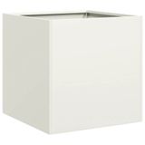 VidaXL Plantenbak Staal Wit 40x40x40 cm