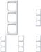 Unyqoos® Set van vijf glanzende drievoudige afdekframes in poolblanc voor M-frames, 5 stuks