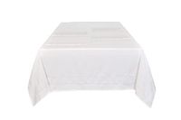 Sleepdown Effen bedrukt decoratief 100% katoen half panama tafelkleed voor eettafel - duurzaam, vlekbestendig tafelkleed - wit - 137 cm x 178 cm