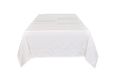 Sleepdown Effen bedrukt decoratief 100% katoen half panama tafelkleed voor eettafel - duurzaam, vlekbestendig tafelkleed - wit - 137 cm x 178 cm