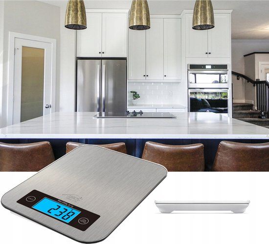 HOME-WORLD TECH-MED keukenweegschaal met Bluetooth - tot 5kg - HW-FIT022 - zilver