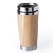 Merkloos / Sans marque Luxe reisbeker/isoleerbeker voor koffie of thee - 500 ml - rvs/bamboe