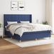 Maison Exclusive - Sommier à lattes de lit avec matelas bleu 160x200 cm tissu