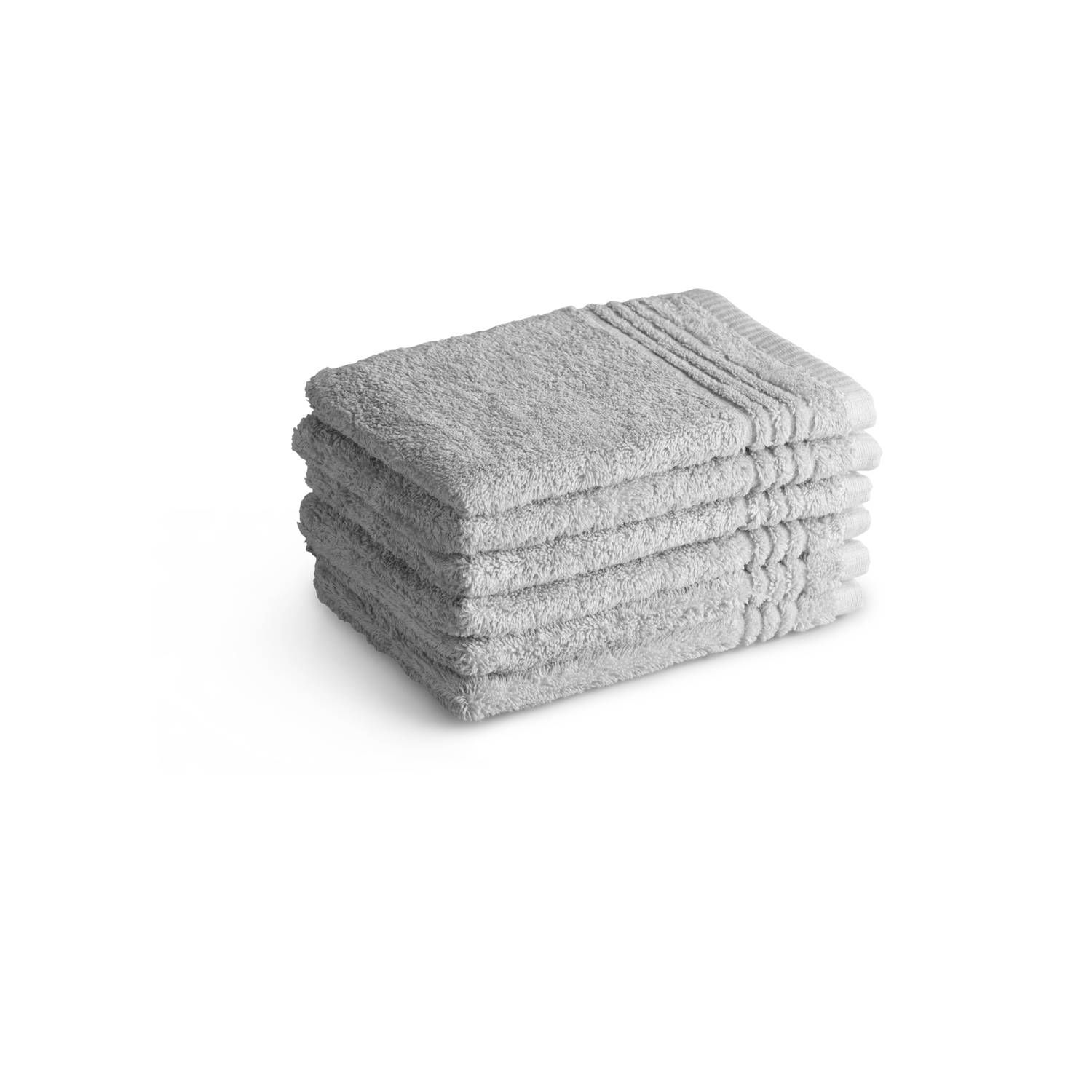 SeaShell Supreme Washand - 650 gr/m2 - 100% Egyptisch Katoen - Licht Grijs - 6 Stuks - 16x21cm