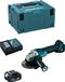 Makita Mini-haakslijper DGA504RTJ1 (1 x 5,0 Ah accu + oplader DC18RC + transportkoffer MAKPAC 3)