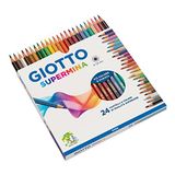 Giotto - Rangée etui 24 Supermina diameter Mina 3,8 mm potloodpastels set 118, meerkleurig