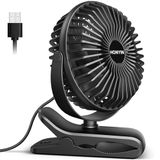 HONYIN Mini USB-Clip Ventilator met Stevige Klem, 720 ° Rotatie, Desktop Tafel Koelventilator door USB Plug In, Voor thuis, Kantoor en Bureau