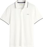 Gant Tipping Piqué Poloshirt Wit - Maat 4XL - Heren