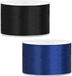 Ruban décoratif/ruban cadeau/ruban de satin - Lot de 2 pièces - noir et bleu - 38 mm x 25 m
