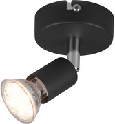 BES LED LED Plafondspot - Trion Pamo - GU10 Fitting - 1-lichts - Rond - Mat Zwart - Aluminium