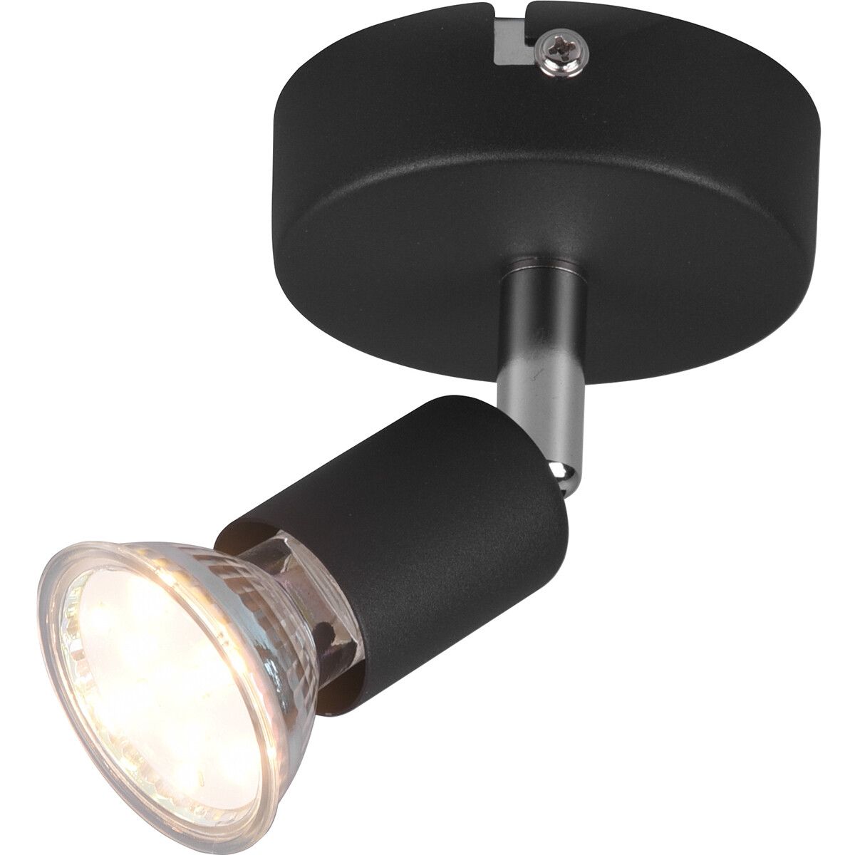 BES LED Trion Pamo Plafondspot - GU10 - Rond - Mat Zwart - 80mm