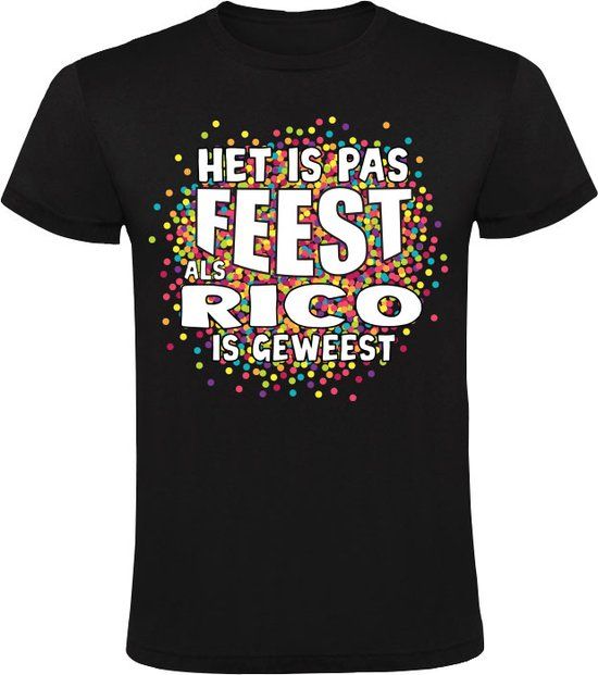 Sol's Het is pas feest als Rico is geweest Heren T-shirt Zwart 5XL
