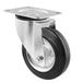 WAGNER Soft zwenkwiel - diameter 160 mm, bouwhoogte 200 mm, stalen velg verzinkt, massief rubber, montageplaat 110 x 140 mm, draagkracht 150 kg