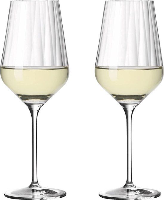 Witte wijnglazen set - 2 stuks - 300 ml - Kristal - Transparant
