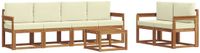 vidaXL - Acacia Hout - Bank loungeset - 6 zitplekken - Natuurlijk en Crème