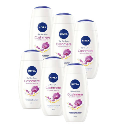 NIVEA NIVEA Care & Cashmere douchecrème - 6 x 250 ml - voordeelverpakking