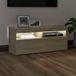 Maison Exclusive meuble TV avec éclairage LED, chêne Sonoma, 90x35x40 cm