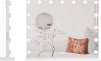 Happiq Miroir de maquillage avec éclairage - Miroir Hollywood - LED dimmable avec 3 modes de couleur - 15 lampes - Blanc