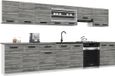 B BELINI GROUP BELINI Keukenblok ITALIA 3 - Keukenmeubel Set 320 cm Grijs Glamour met Werkbladen