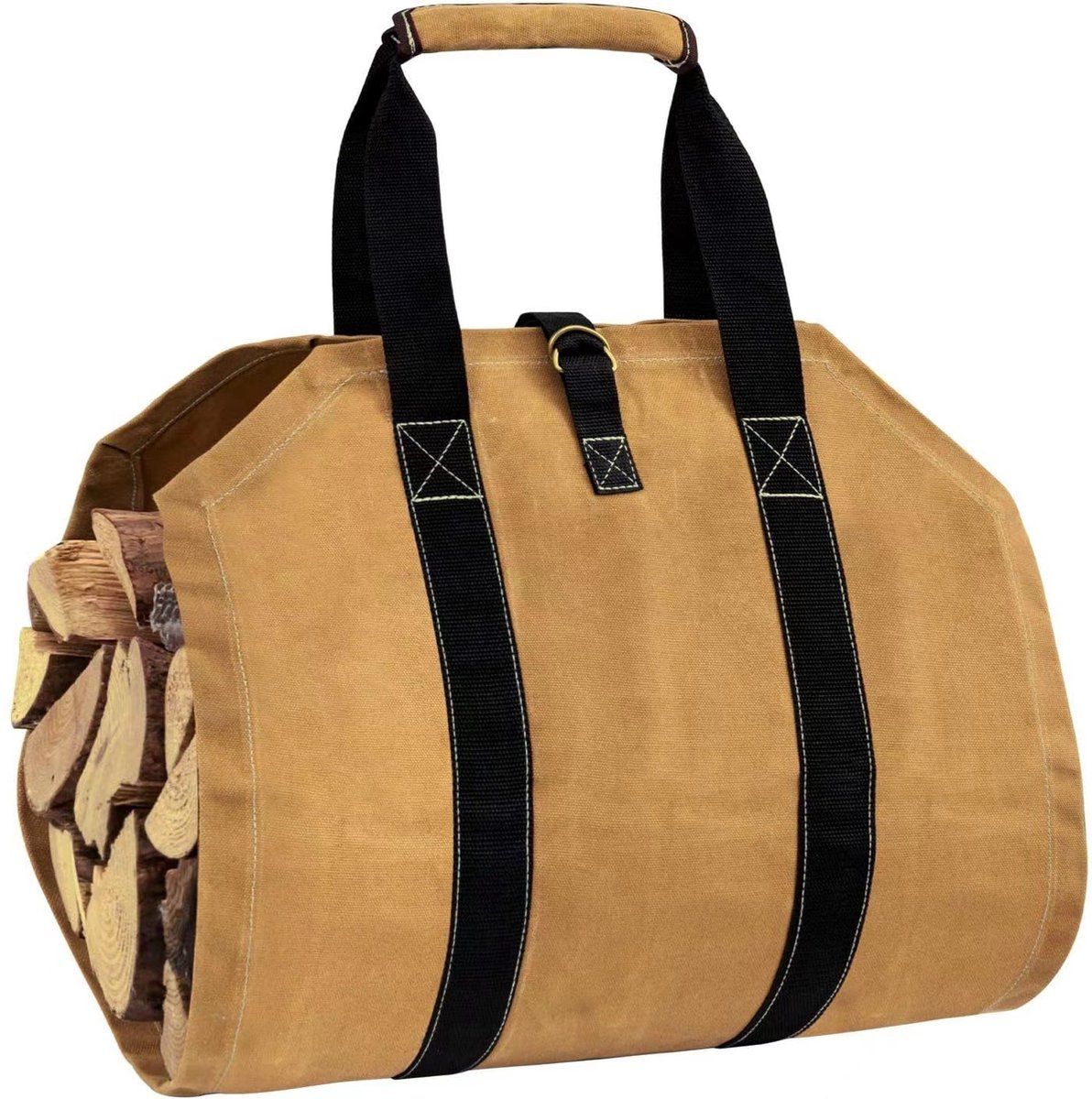WOLFF MOUNT Haardhout draagtas | Tas voor haardhout | Houtkachel haardhout tas - bruin