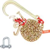 VEVOR 5/16"x6' G80 Trekketting 15" J-Haak Lange Schacht RTJ & Grijphaak Sleepkraan