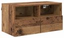 Syfax TV Wandkast 60 x 30 x 30 cm Oud Hout Bewerkt hout