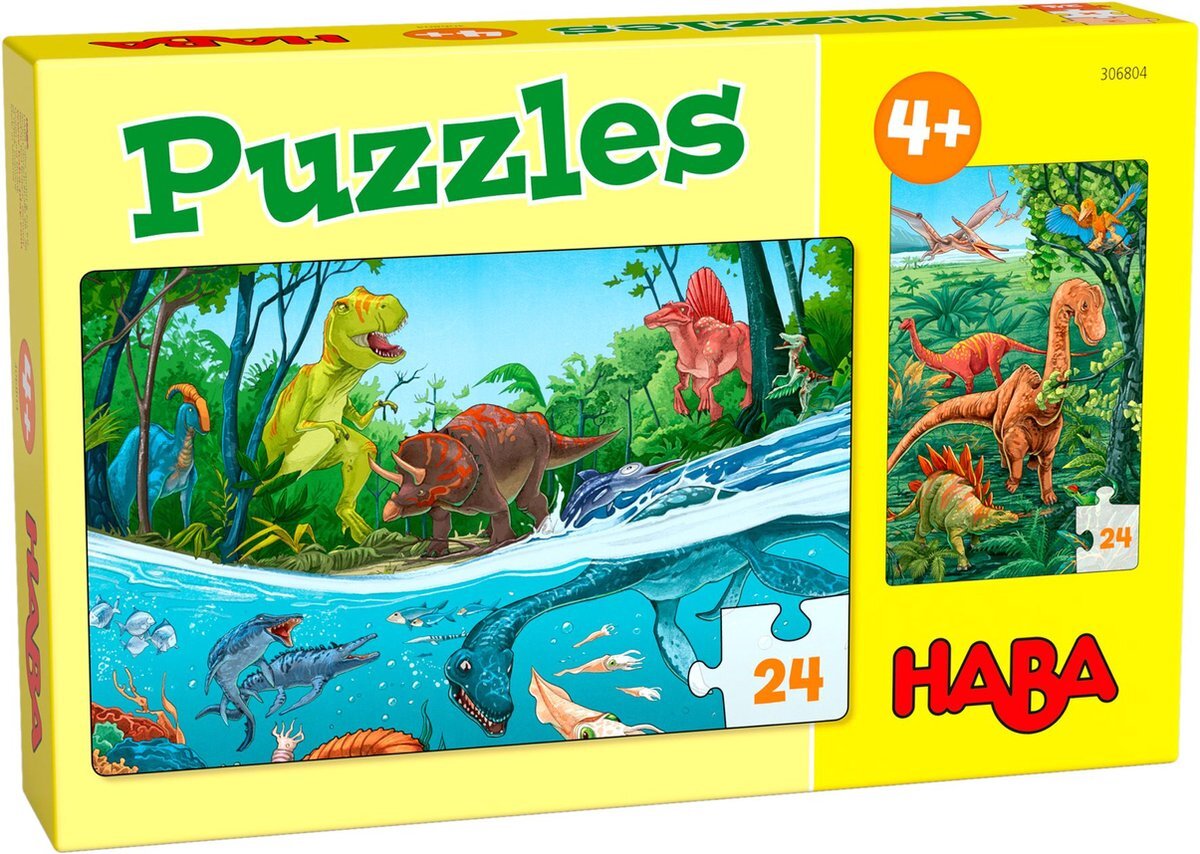 Haba 2-in-1-Puzzel Dino's 24 stukjes 4+