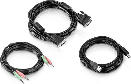 TRENDnet TK-CD15 KVM switch - 4.5 m - Zwart