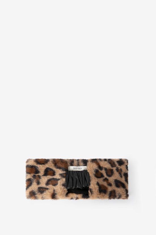Sissy-Boy Bruine faux fur haarband leopard print