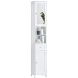 Bath Vida Priano Hoge Spiegelende Badkamerkast Opbergkast Vloerstaande Tallboy Unit, Wit